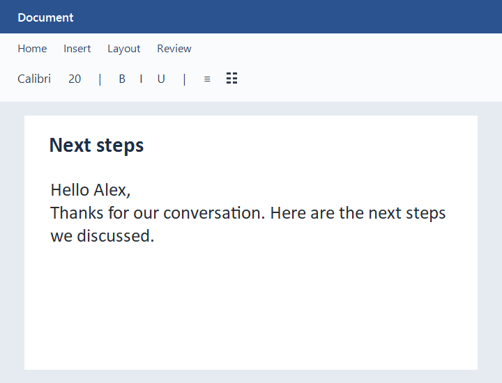 Meymo desktop application — Insert