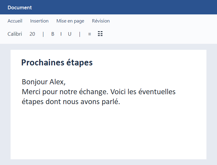 Application Meymo sur ordinateur — Insérer
